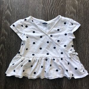 White Polka Dot Peplum Top 18-24m from Old Navy